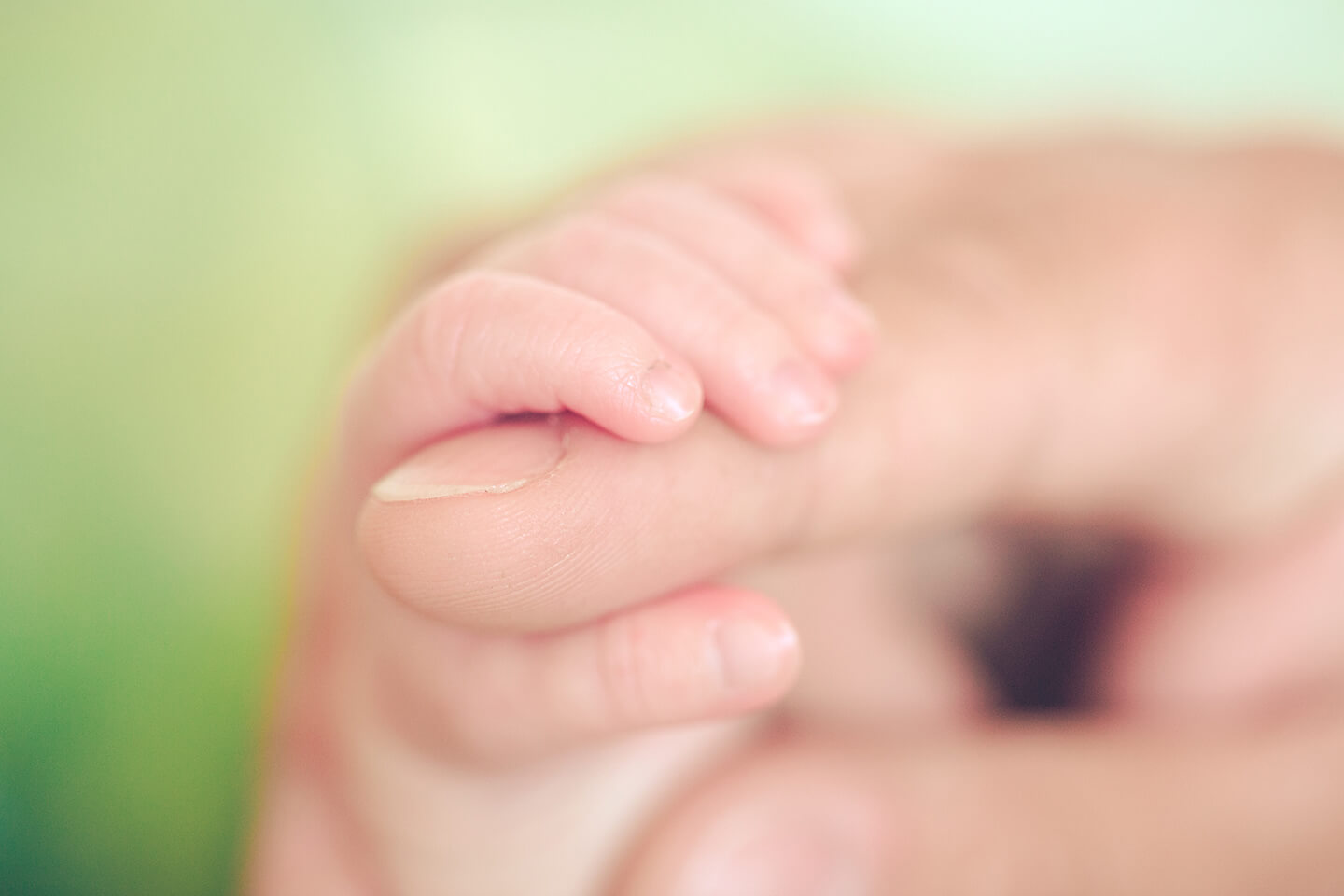 Makroaufnahme der kleinen Fingerchen eines Neugeborenen