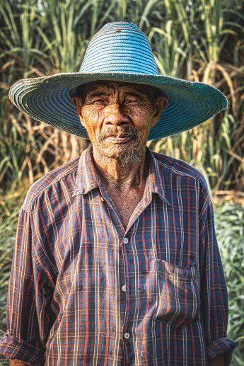 Reiseportrait eines Bauern in Thailand