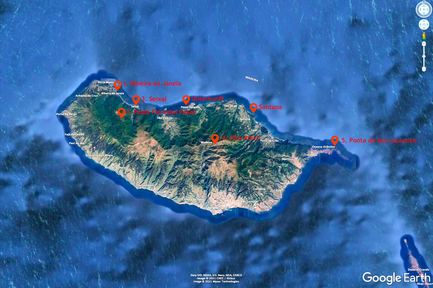 Karte Madeira Fotoreise